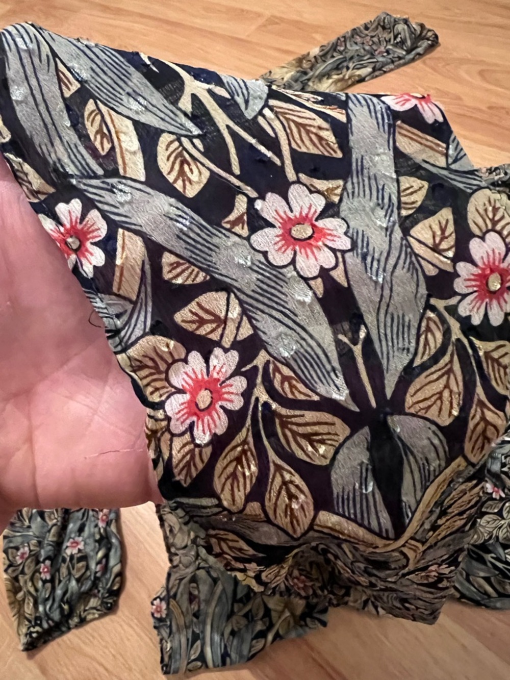 Morris & Co x H&M Sheer Bohemian Flowy Tiered Midi Dress Sz 8/Medium - Picture 7 of 10